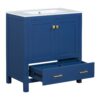 Bathroom Vanity With Single Sink, Combo Cabinet Undermount Sink, Bathroom Storage Cabinet With 2 Doors And A Drawer, Soft Closing, Multifunctional Storage, Solid Wood Frame - Blue - Image 15