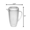 Diamond Cut Unbreakable Plastic Water Pitcher With Lid, 2.5 Quarts Acrylic, Easy Pour Spout - Clear - Image 3