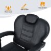 Classic Reclining Barber Chair Salon Chair For Hair Stylist With Heavy Duty Hydraulic Pump, 360° Rotation, Tattoo Chair Shampoo Beauty Salon Equipment, Max Load Weight 330 Lbs - Black - Image 7