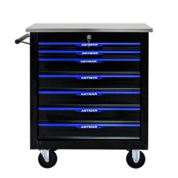 7 Drawer Multifunctional Tool Cart With Wheels - Black / Blue