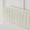 Queen Size Upholstered Platform Bed Frame With Chenille Fabric And Pleated Design - Beige - Image 4