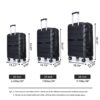 Hardshell Suitcase Spinner Wheels Pp Luggage Sets Lightweight Durable Suitcase With Tsa Lock, 3 Piece Set (20/24/28) - Black - Image 3