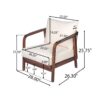 Outdoor Lounge Chair With Woven Backrest, Solid Wood Frame, Comfortable Cushions - Walnut - Image 3