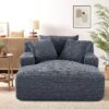 Cloudline - Oversized Chaise Lounge Chair In Soft Corduroy, Modern Comfy Couch With Full Foam Cushioning, Cozy Sleeper Sofabed For Living Room - Gray - Image 8