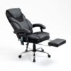 Massage Reclining Office Chair With Footrest, High Back Computer Chair Home Desk Ergonomic Executive Office Chair With Armrests, Adjustable Height - Black - Image 16