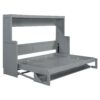 Full Size Murphy Bed With Hydraulic Lift & Desk Design - Gray - Image 6