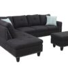 Alger - 98" Wide Left Hand Facing Sofa & Chaise With Ottoman - Charcoal Gray - Image 8