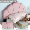 Upholstered Twin Size Platform Bed For Kids Wooden Bed Frame With Slatted Bed Base No Box Spring Needed Cute Bed Frame With Shell Design Headboard - Pink - Image 8