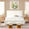 Stockholm - Queen Modern Wavy Headboard Platform Bed - Antique White - Image 9