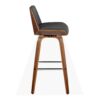 Corazza - Mid-Century Modern Fixed Height Barstool With Swivel With Square Footrest (Set of 2) - Walnut / Charcoal - Image 3