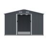 Large Metal Outdoor Storage Shed 8 0 Ft With Sliding Doors And Air Vent Steel Construction - Gray - Image 5
