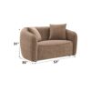 Keith - Chenille Loveseat With 2 Matching Color Toss Pillows - Brown - Image 5