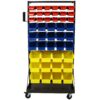 90 Parts Bin Shelving Storage Organizer With Locking Wheels For Shop Garage And Home - Black / Yellow - Image 2