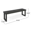 Realm - Outdoor Bench With Slat Panel Top And Base - Dark Gray - Image 3