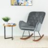 Hannah - Mid-Century Modern Rocking Chair - Gray - Image 8