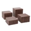 Interlocking Plastic Deck Tiles 44 Pack, 12" X 12" Waterproof Outdoor / Indoor Patio Flooring - Brown - Image 6