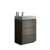 Alice - 24" Bathroom Vanity With Sink, Large Storage Freestanding Bathroom Vanity For Modern Bathroom, One-Piece Sink Basin Without Drain And Faucet - Gray / White - Image 4
