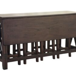 Drop Leaf Table With 4 Stools - Dark Brown