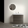 Alice - 36" Bathroom Vanity With Sink, Large Storage Freestanding Bathroom Vanity For Modern Bathroom, One-Piece Sink Basin Without Drain And Faucet - Gray / White - Image 2