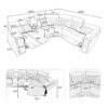 Home Theater Seating Manual Recliner With Cup Holder, Hide - Away Storage Reclining Sofa For Living Room, Home Theater - Gray - Image 2
