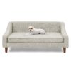 Modern Durable Elevated Dog Sofa Bed With Irregular Armrest Design Comfortable Foam Pet Sofa - Beige - Image 7