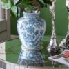 Round Side Table With Elegant Foral Design And Mirrored - Silver Multi - Image 4
