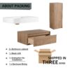 Modern Wall Mounted Bathroom Vanity With Resin Sink And Side Cabinet, Soft Close Drawer, Imitative - Imitative Oak - Image 4