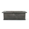 Transitional, Rectangular Outdoor Propane Fire Pit With 50, 000 Btu, Tank Cover Not Included - Brown Wood Pattern - Image 9