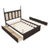 Queen Size Platform Bed With With 2 Big Drawers Twin Size Trundle - Espresso - Image 5