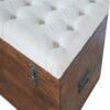 Linen Storage Trunk - Chestnut / White Linen - Image 7