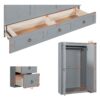Queen Size Murphy Bed With USB Port, Large Drawer, And Wardrobe / Desk Combo Versatile Cabinet Bed - Gray - Image 16