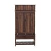 Hall Tree With 6 Hooks And Hinged Lid, Coat Hanger, Entryway Bench, Storage Bench, 3 In 1 Design, For Entrance, Hallway - Brown - Image 12