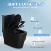 1.1 / 1.60 Gpf Dual Flush 1 Piece Toilet, Water Saving Elongated Comfort Height Floor Mounted, Soft Close Seat, 1000 Gram Map Flushing Score Toilet - Matte Black - Image 5