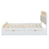 Queen Size Platform Bed With Trundle And 2 Drawers - White - Image 4