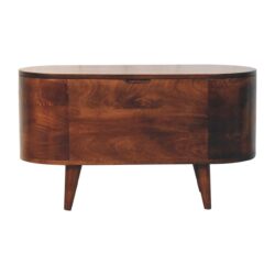 Rounded Lid Up Blanket Box - Walnut