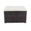 11 Piece Patio Wicker Conversation Set, 10 Seater Patio Sectional Set With 3 Storage Box Under Seat - Brown / White - Image 5