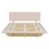 Queen Size Upholstered Hydrualic Platform Floating Bed With LED Light And USB Port - Pink - Image 7