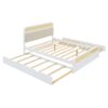 Queen Size Platform Bed With Trundle And 2 Drawers - White - Image 5