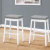 Bar Stool, Bar Height, Saddle Seat, Transitional (Set of 2) - White - Image 3