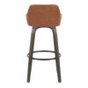 Daniella - Contemporary Fixed Height Barstool With Swivel With Round Footrest (Set of 2) - Walnut / Camel - Image 5