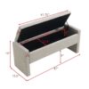 Modern Bed End Bench With Storage, Upholstered Large Foot Rest Stool, Comfy Window Vanity Bench For Living Room, Dorm, Coffee Table, Linen - Light Gray - Image 9