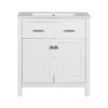 Bathroom Vanity With Ceramic Sink, Modern Single Bathroom Cabinet With 2 Doors And A Shelf, Soft Close Doors - White - Image 16