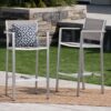 Outdoor Rust Proof Aluminum Barstools With Mesh Backrest And Seat (Set of 2) - Silver - Image 7