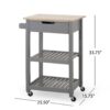 Tattnall - Kitchen Cart With Wheels - Gray - Image 3