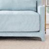 3 Seater Chenille Sofa With Movable Ottomans High Resilience Sponge Easy Install - Sky Blue - Image 17