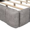 Queen Size Upholstered Platform Bed, Polyester - Gray - Image 8