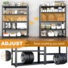 Wide Metal Shelves, With 5 Removable Dividers, Large Capacity, Strong Load Bearing, Suitable For Garage, Kitchen And Office - Black - Image 27