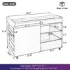 Multi-Functional Storage Island Movable Storage Cabinet Island Vanity Dresser With 3 Side Storage Drawer, A Reversible Top Storage Space And 2 Glass Display Shelves - White - Image 2