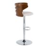 Cosi - Mid-Century Modern Adjustable Barstool With Swivel With Rounded Rectangle Footrest (Set of 2) - Chrome / Walnut / Brown - Image 3