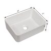Modern Rectangular Bathroom Vessel Sink Glossy Porcelain Ceramic Vanity Basin Design For Contemporary Bathroom Decor - White - Image 4
